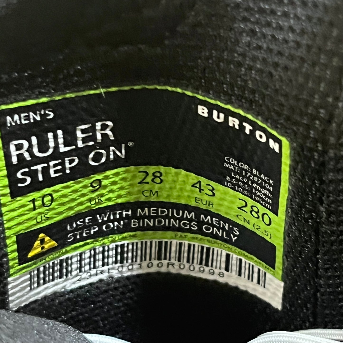 Botas Snowboard 42 / 9US / 27CM Burton Ruler Step On